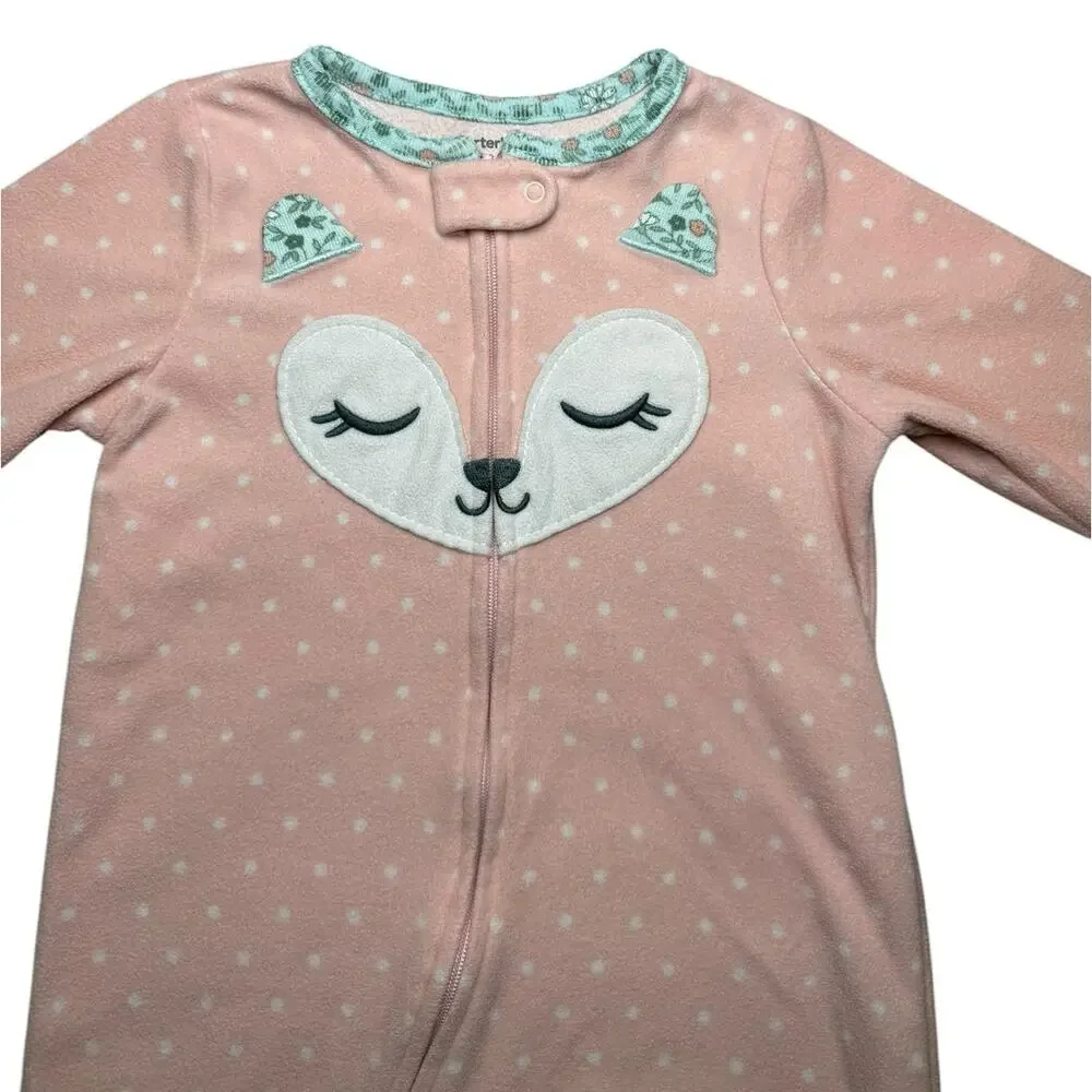 Carters Sleeper Pajama Bundle Girls Fleece Elephant Fox 12 Months